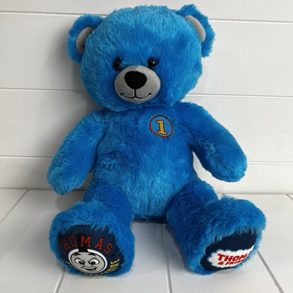 Build a Bear Thomas The Train & Friends Blue Teddy Bear Plush Stuffed Animal
